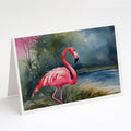 Flamingo Greeting Cards Pack of 8 Blank Cards with Envelopes Whimsical A7 Size 5x7