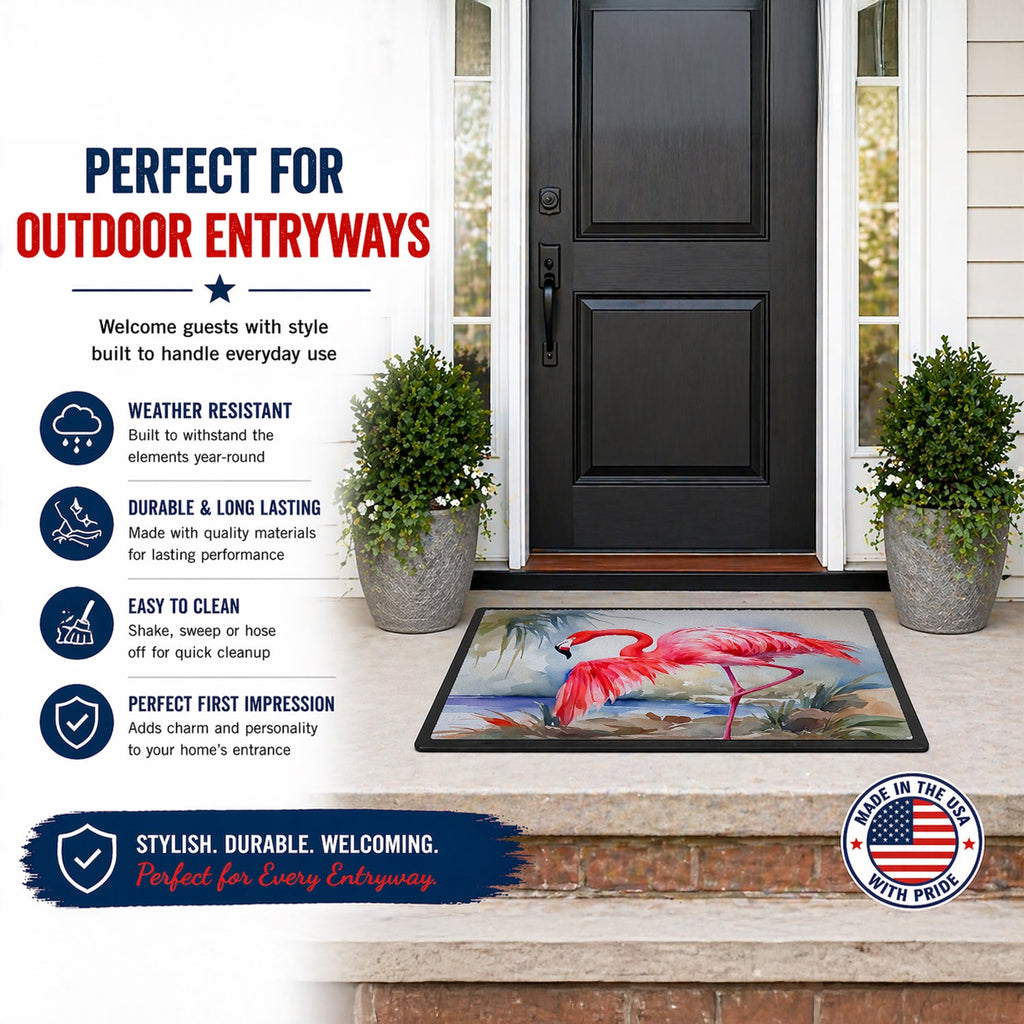Flamingo Doormat Indoor Outdoor 24H X 36W Front Door Mat Rugs for Entryway, Non Slip Washable Low Pile,