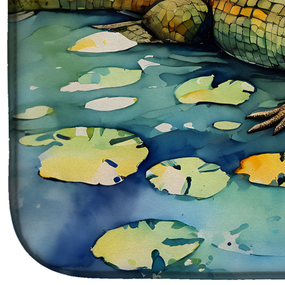 Alligator Dish Drying Mat Absorbent Dish Drying Mat Pad for Kitchen Counter Dish Drainer Mat for Countertop, 14 x 21", Multicolor