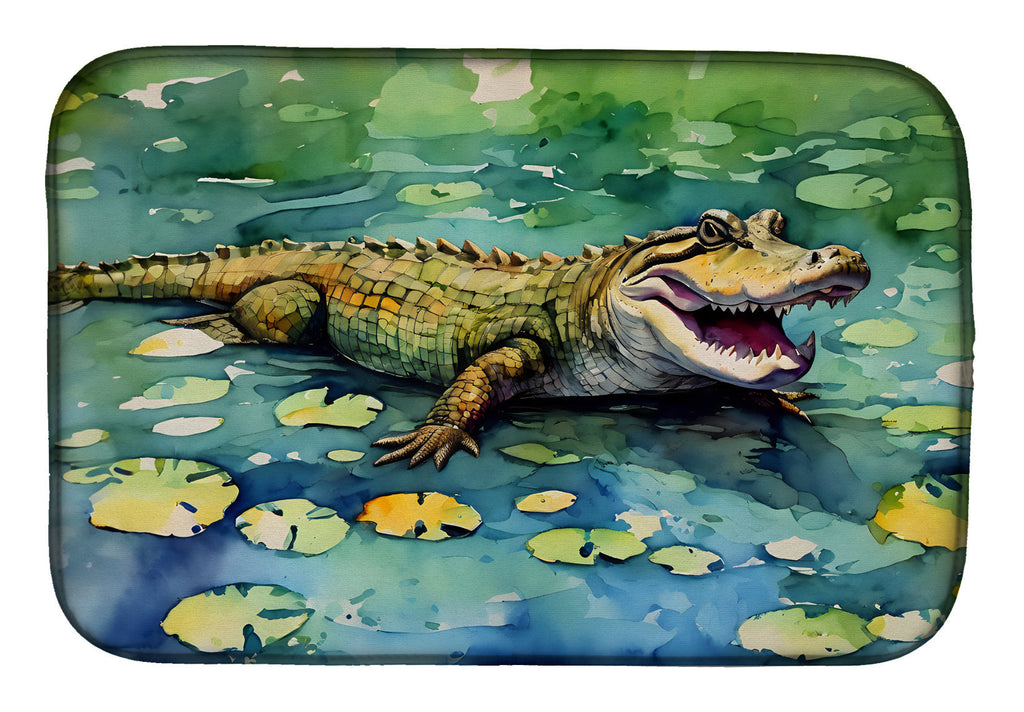 Alligator Dish Drying Mat Absorbent Dish Drying Mat Pad for Kitchen Counter Dish Drainer Mat for Countertop, 14 x 21", Multicolor