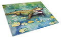 Alligator Cutting Board Tempered Glass Kitchen Cutting Surface, Heat Resistant Chopping, Non-Slip Feet, Food Prep & Serving