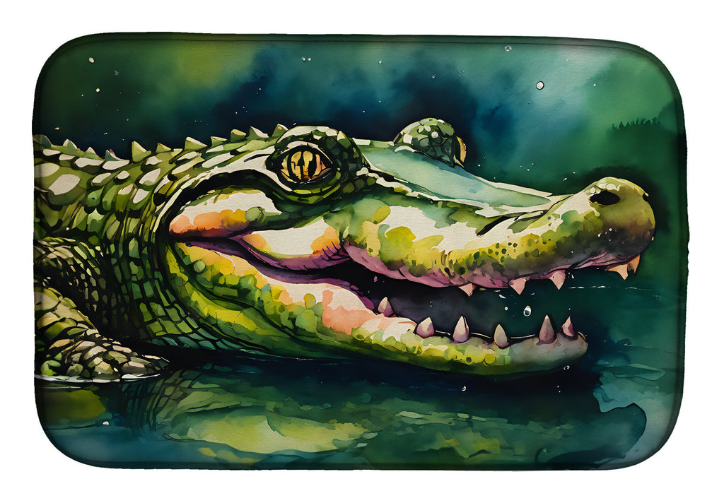 Alligator Dish Drying Mat Absorbent Dish Drying Mat Pad for Kitchen Counter Dish Drainer Mat for Countertop, 14 x 21", Multicolor