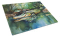 Alligator Cutting Board Tempered Glass Kitchen Cutting Surface, Heat Resistant Chopping, Non-Slip Feet, Food Prep & Serving
