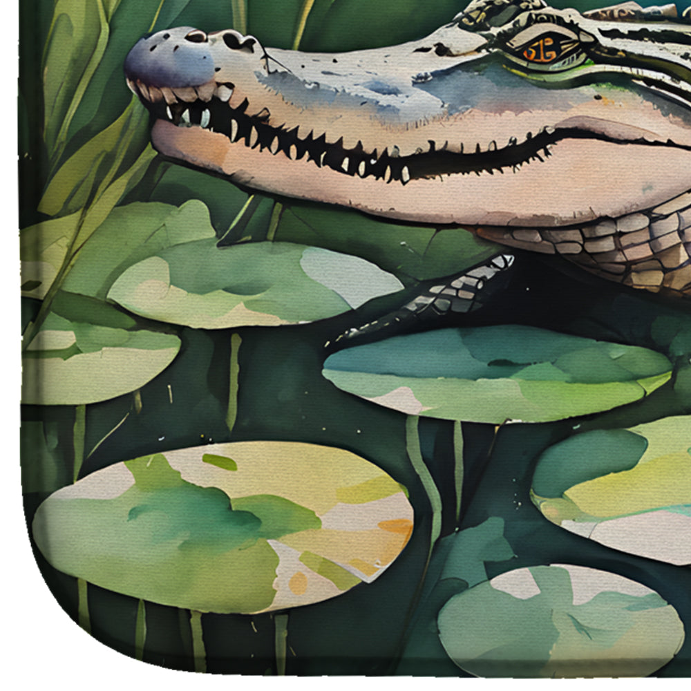 Alligator Dish Drying Mat Absorbent Dish Drying Mat Pad for Kitchen Counter Dish Drainer Mat for Countertop, 14 x 21", Multicolor