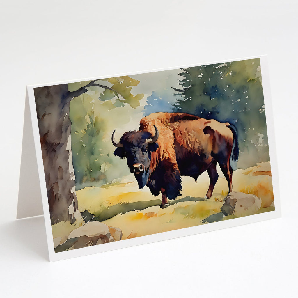 American Bison Greeting Cards Pack of 8 Blank Cards with Envelopes Whimsical A7 Size 5x7