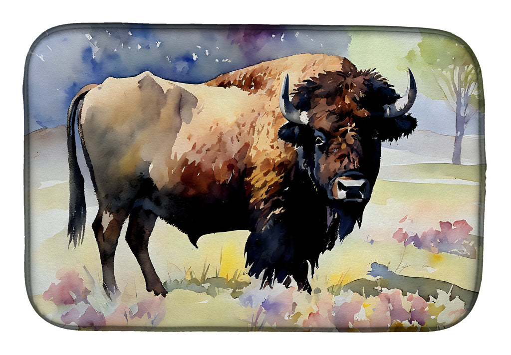 American Bison Dish Drying Mat Absorbent Dish Drying Mat Pad for Kitchen Counter Dish Drainer Mat for Countertop, 14 x 21", Multicolor