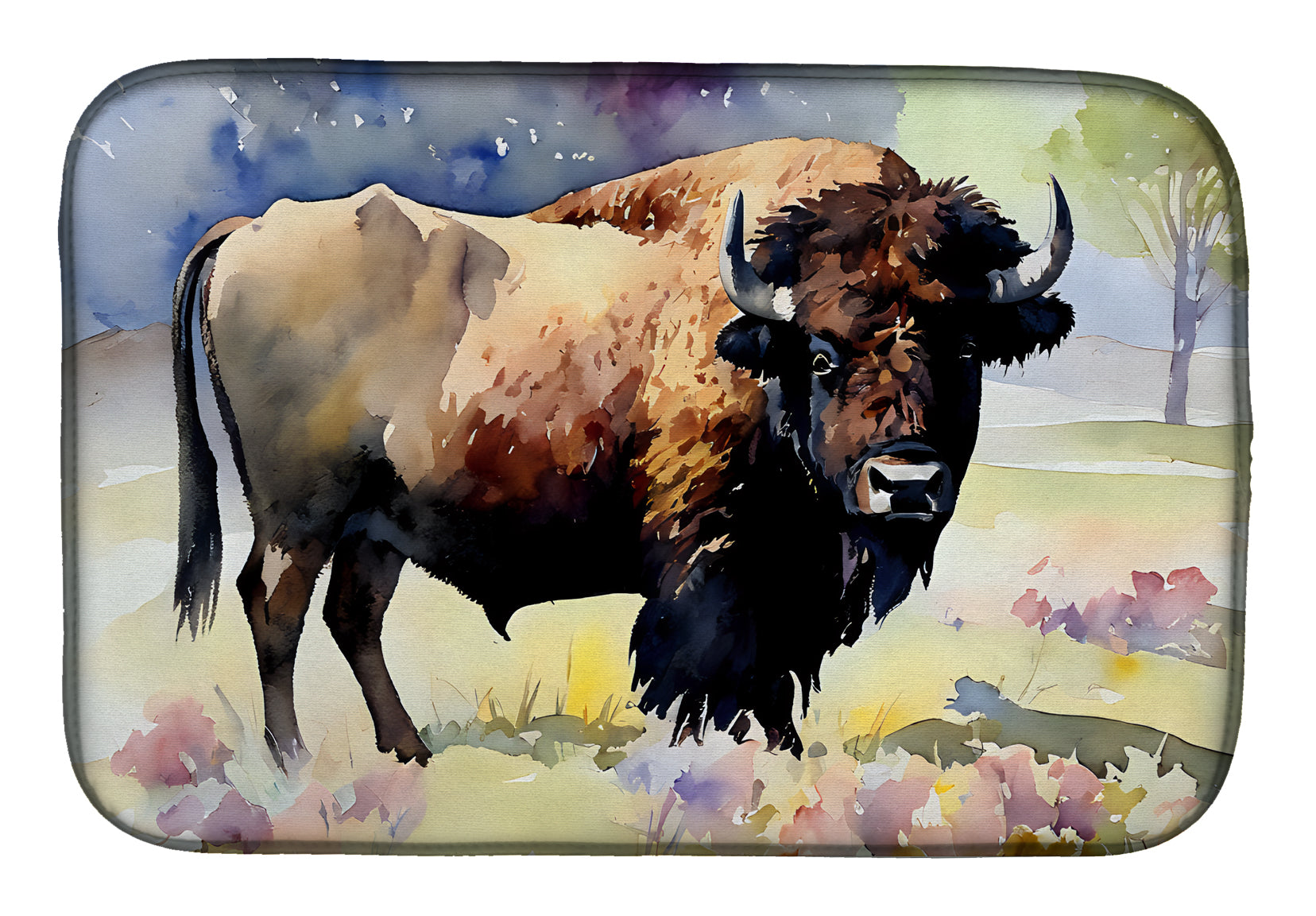 American Bison Dish Drying Mat Absorbent Dish Drying Mat Pad for Kitchen Counter Dish Drainer Mat for Countertop, 14 x 21", Multicolor