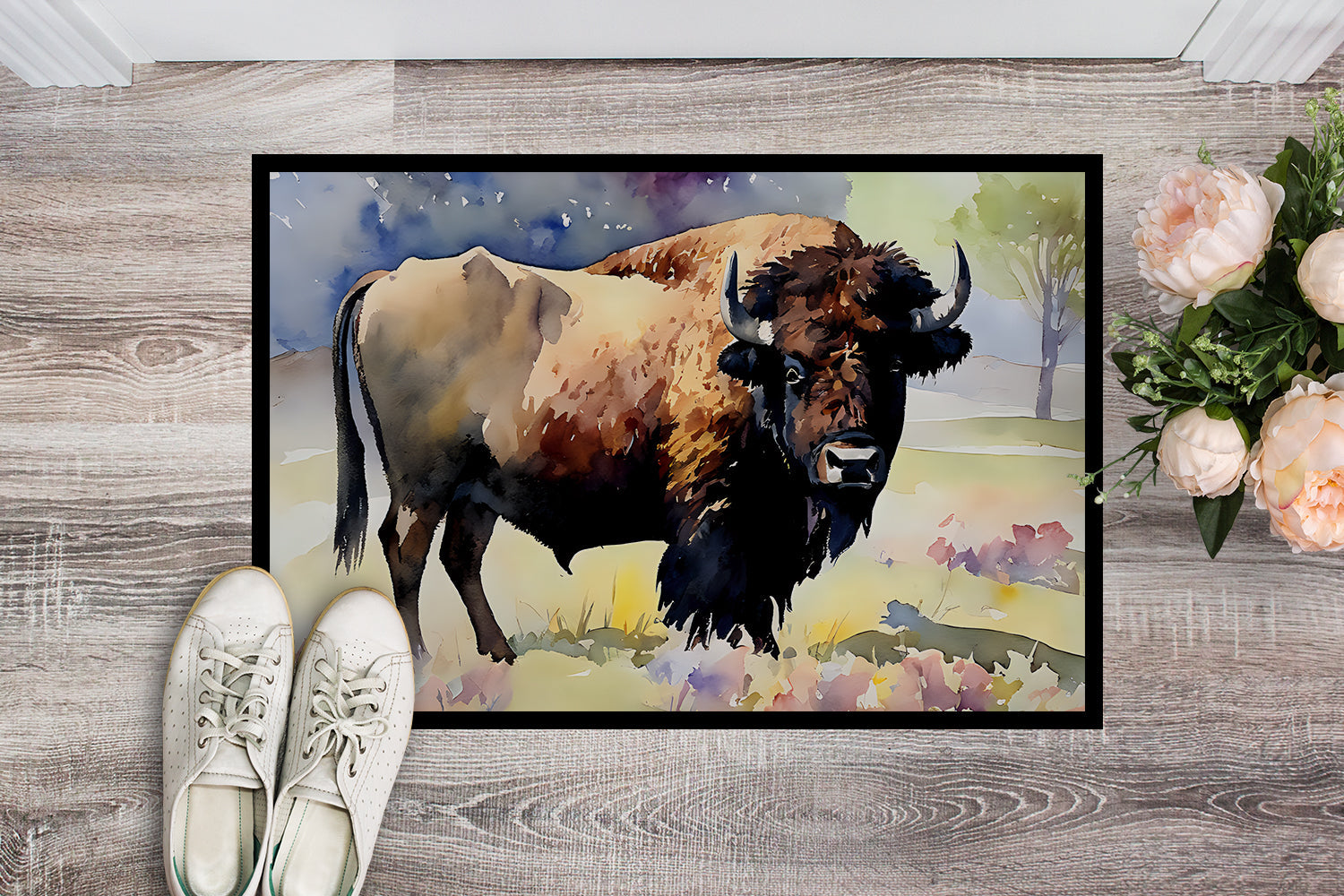 American Bison Doormat Indoor Outdoor 18H X 27W Front Door Mat Rugs for Entryway, Non Slip Washable