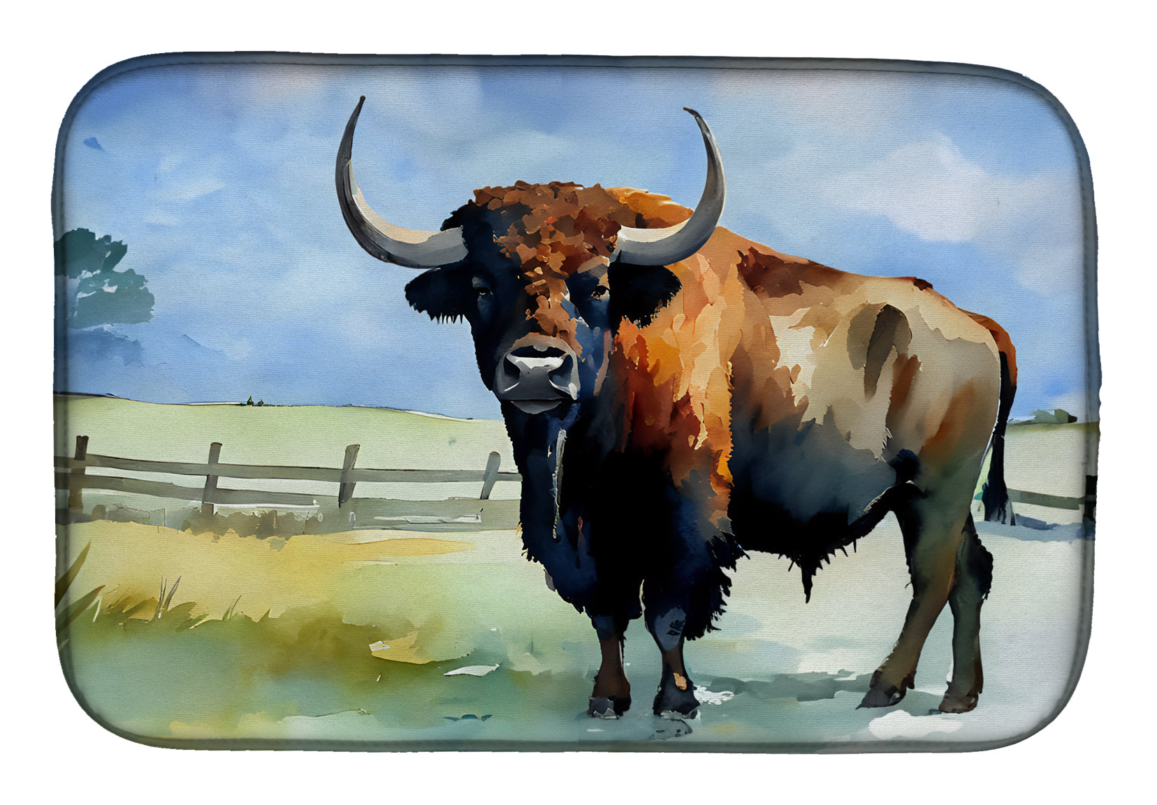 American Bison Dish Drying Mat Absorbent Dish Drying Mat Pad for Kitchen Counter Dish Drainer Mat for Countertop, 14 x 21", Multicolor