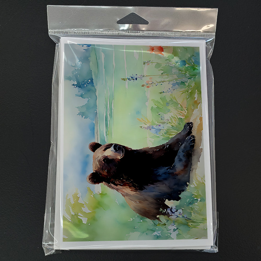 American Black Bear Greeting Cards Pack of 8 Blank Cards with Envelopes Whimsical A7 Size 5x7