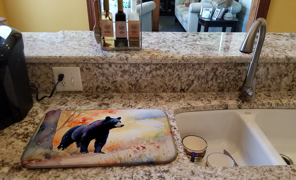 American Black Bear Dish Drying Mat Absorbent Dish Drying Mat Pad for Kitchen Counter Dish Drainer Mat for Countertop, 14 x 21", Multicolor