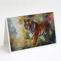Bengal Tiger Greeting Cards Pack of 8 Blank Cards with Envelopes Whimsical A7 Size 5x7