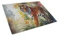 Bengal Tiger Cutting Board Tempered Glass Kitchen Cutting Surface, Heat Resistant Chopping, Non-Slip Feet, Food Prep & Serving