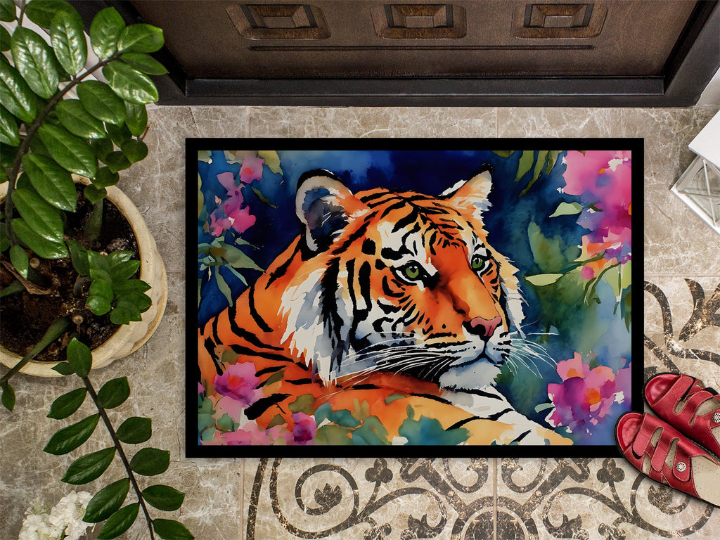 Bengal Tiger Doormat Indoor Outdoor 18H X 27W Front Door Mat Rugs for Entryway, Non Slip Washable