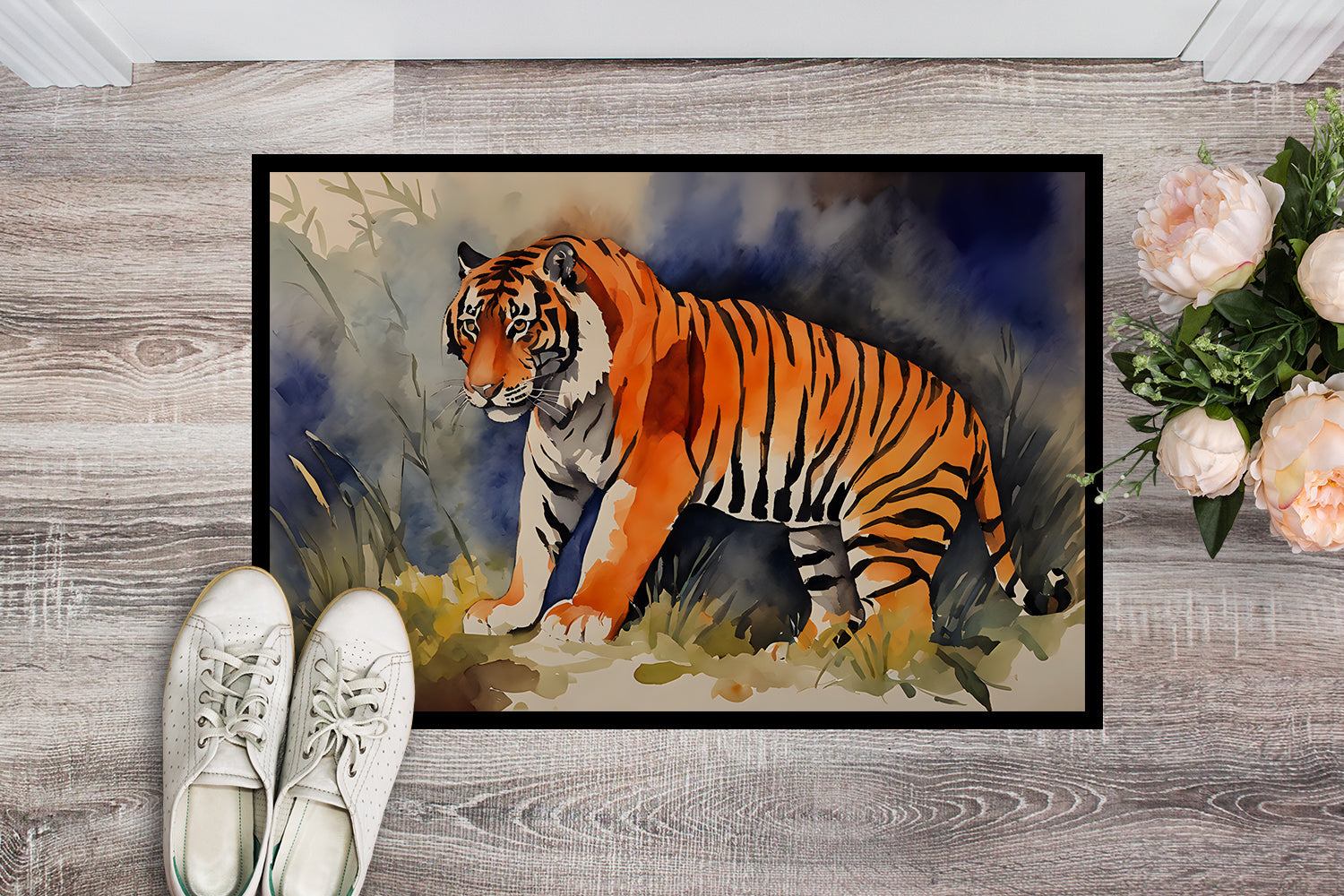 Bengal Tiger Doormat Indoor Outdoor 18H X 27W Front Door Mat Rugs for Entryway, Non Slip Washable
