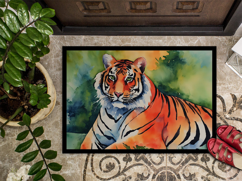 Bengal Tiger Doormat Indoor Outdoor 18H X 27W Front Door Mat Rugs for Entryway, Non Slip Washable