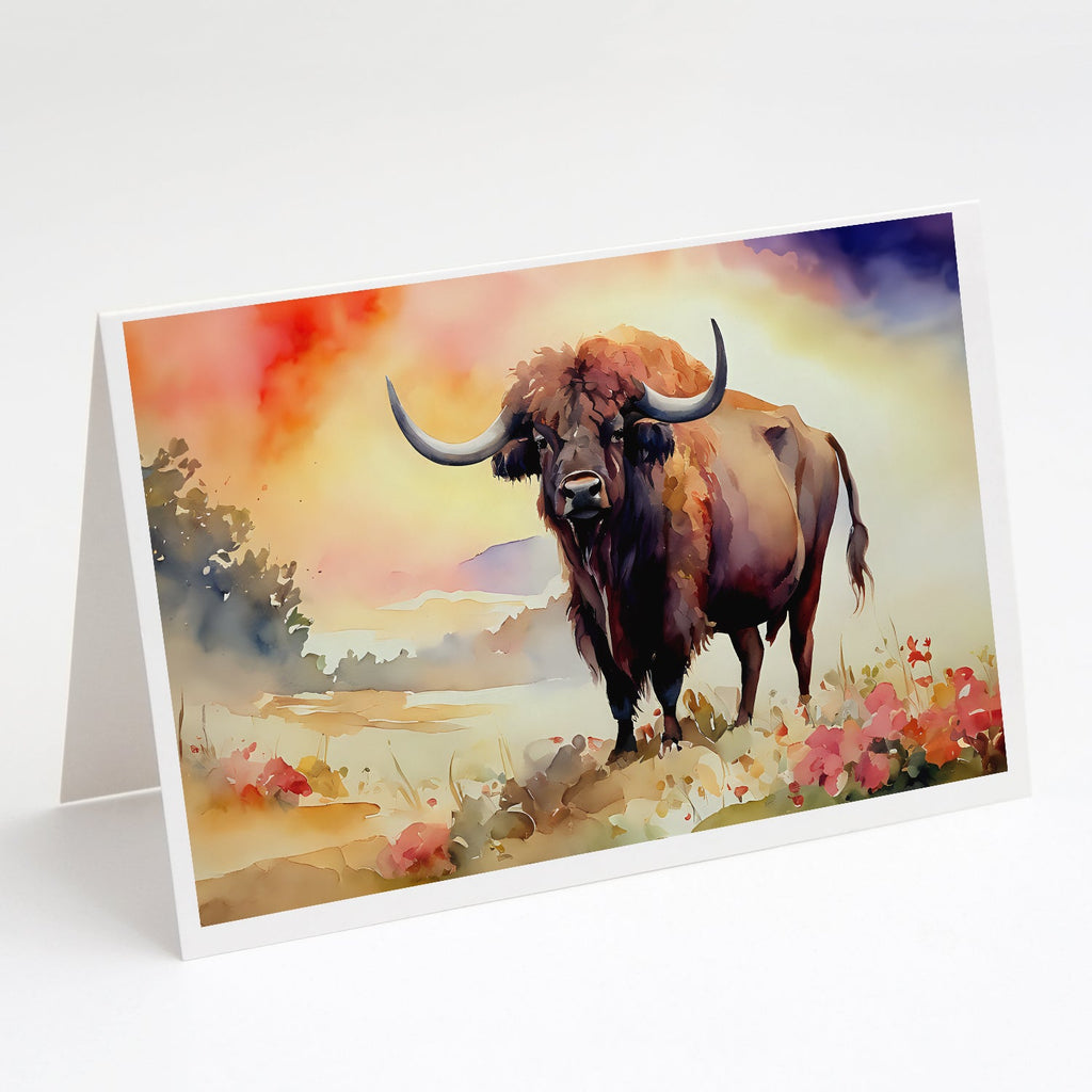 Buffalo Greeting Cards Pack of 8 Blank Cards with Envelopes Whimsical A7 Size 5x7