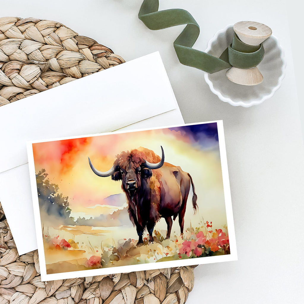 Buffalo Greeting Cards Pack of 8 Blank Cards with Envelopes Whimsical A7 Size 5x7