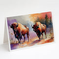 Buffalo Greeting Cards Pack of 8 Blank Cards with Envelopes Whimsical A7 Size 5x7