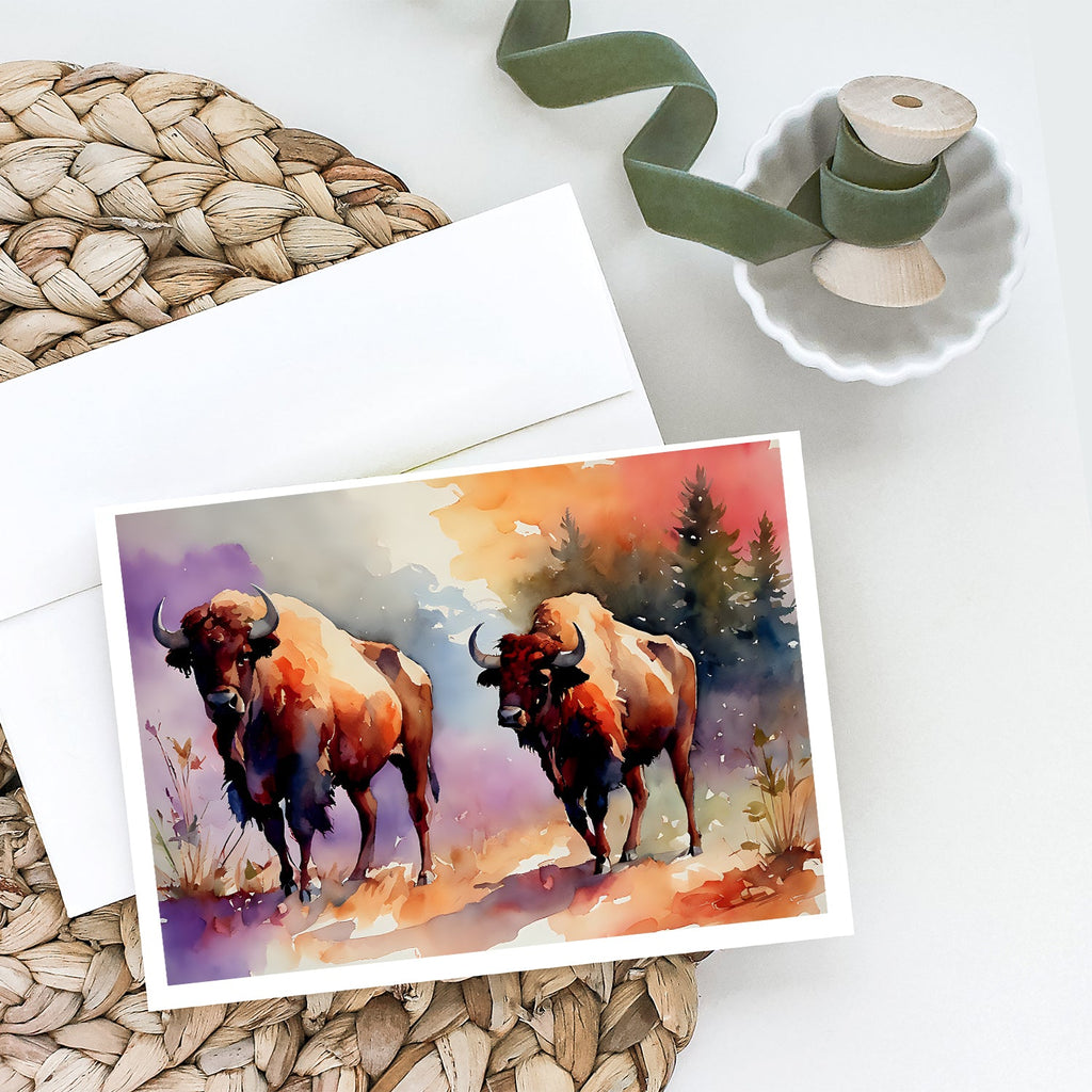 Buffalo Greeting Cards Pack of 8 Blank Cards with Envelopes Whimsical A7 Size 5x7
