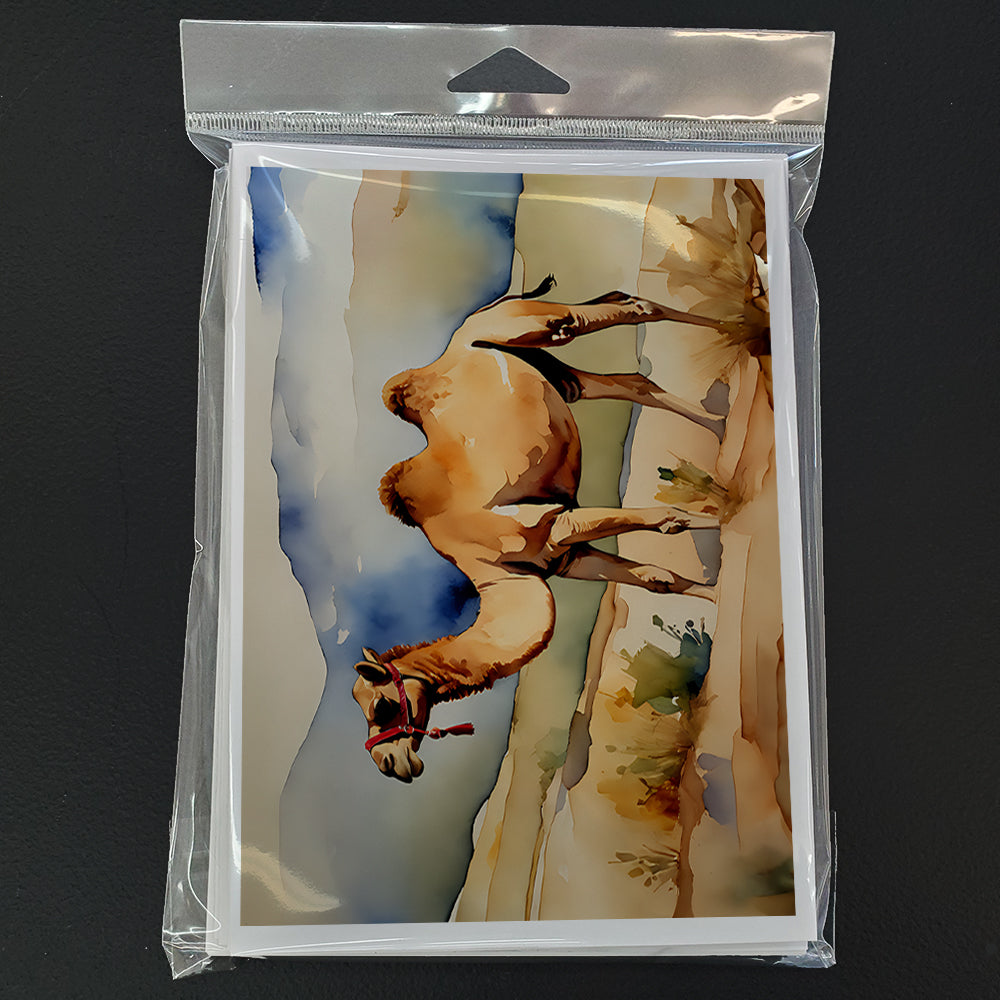 Camel Greeting Cards Pack of 8 Blank Cards with Envelopes Whimsical A7 Size 5x7