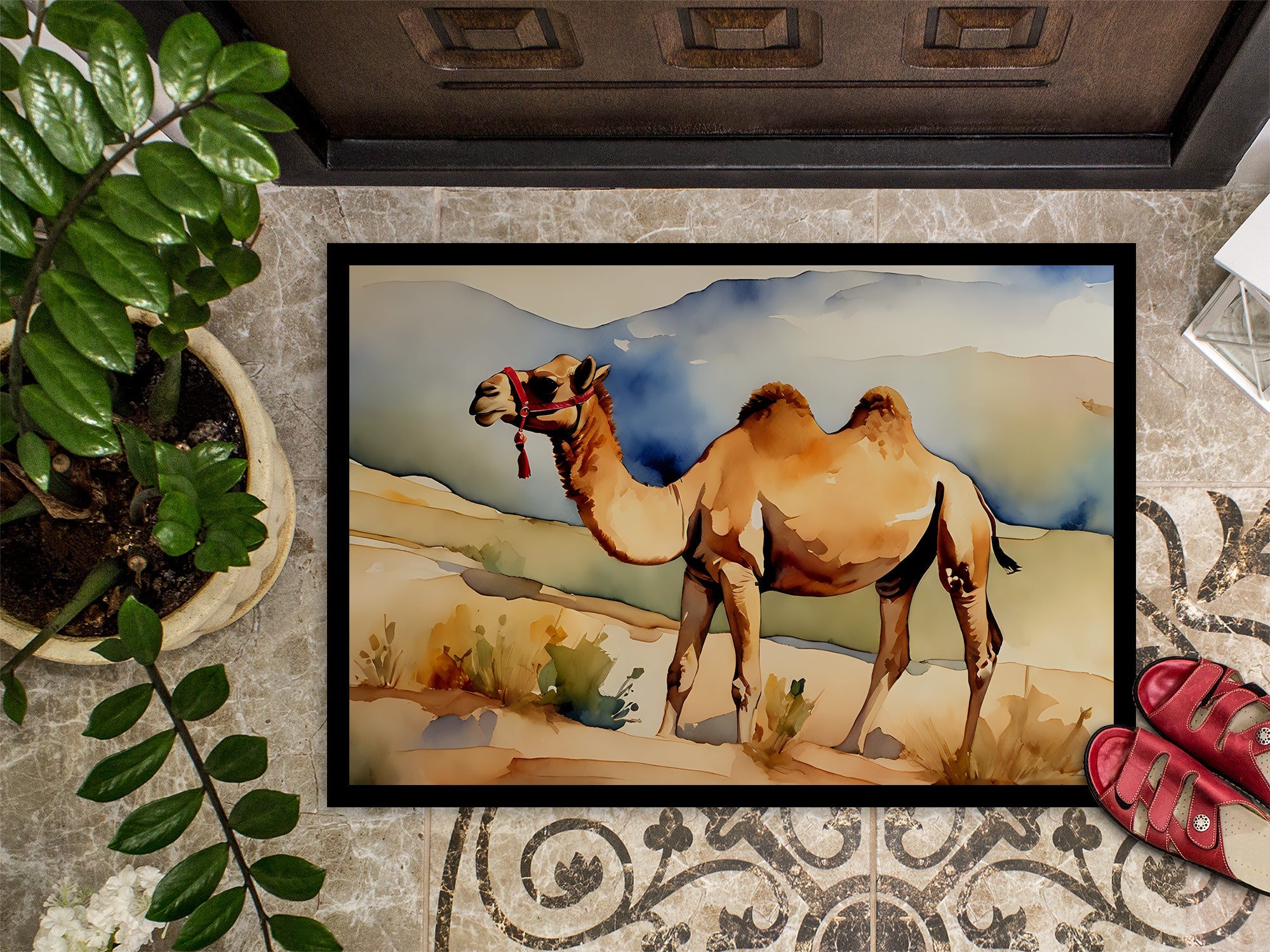 Camel Doormat Indoor Outdoor 18H X 27W Front Door Mat Rugs for Entryway, Non Slip Washable