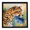 Cheetah Framed Metal Print Bathroom, Kitchen, Office, Home Decor Wall Art Ready to Hang, Square, 8X8