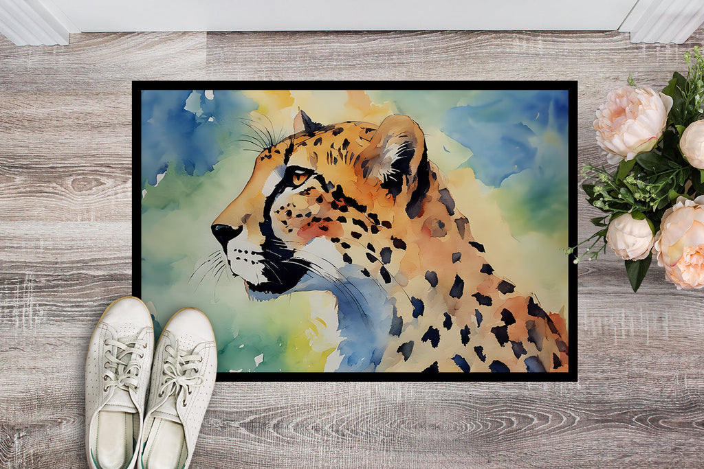 Cheetah Doormat Indoor Outdoor 24H X 36W Front Door Mat Rugs for Entryway, Non Slip Washable Low Pile,
