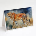 Cheetah Greeting Cards Pack of 8 Blank Cards with Envelopes Whimsical A7 Size 5x7