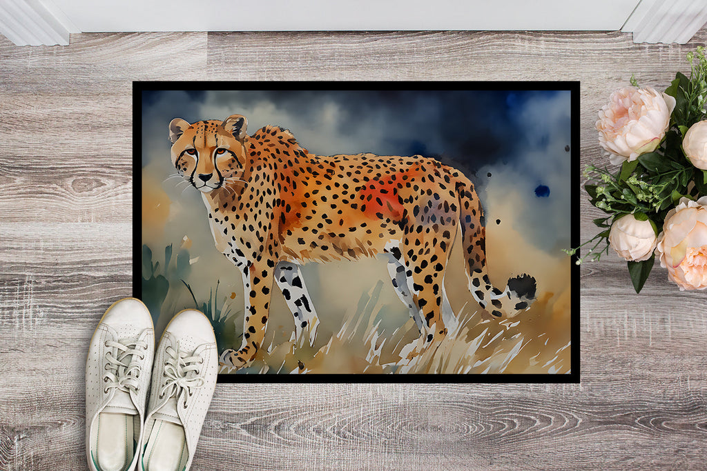 Cheetah Doormat Indoor Outdoor 18H X 27W Front Door Mat Rugs for Entryway, Non Slip Washable