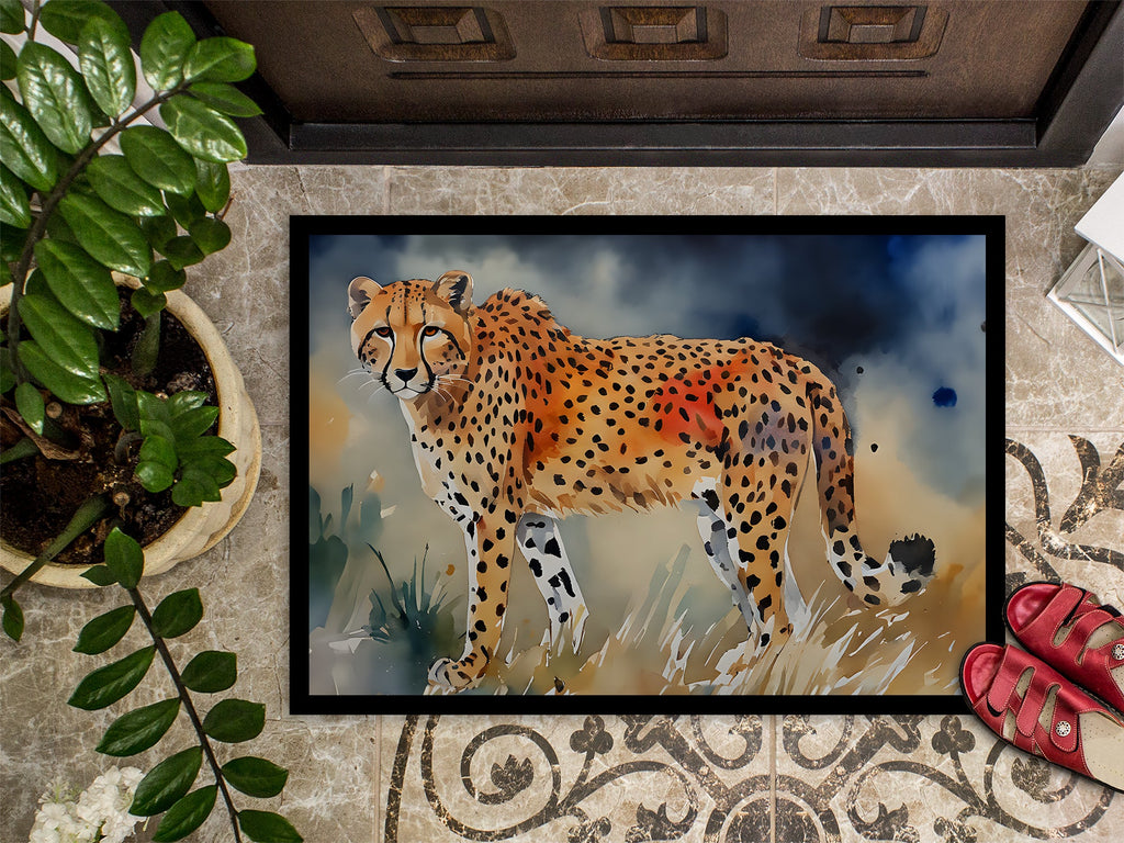 Cheetah Doormat Indoor Outdoor 18H X 27W Front Door Mat Rugs for Entryway, Non Slip Washable
