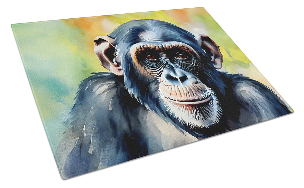 Chimpanzee Cutting Board Tempered Glass Kitchen Cutting Surface, Heat Resistant Chopping, Non-Slip Feet, Food Prep & Serving