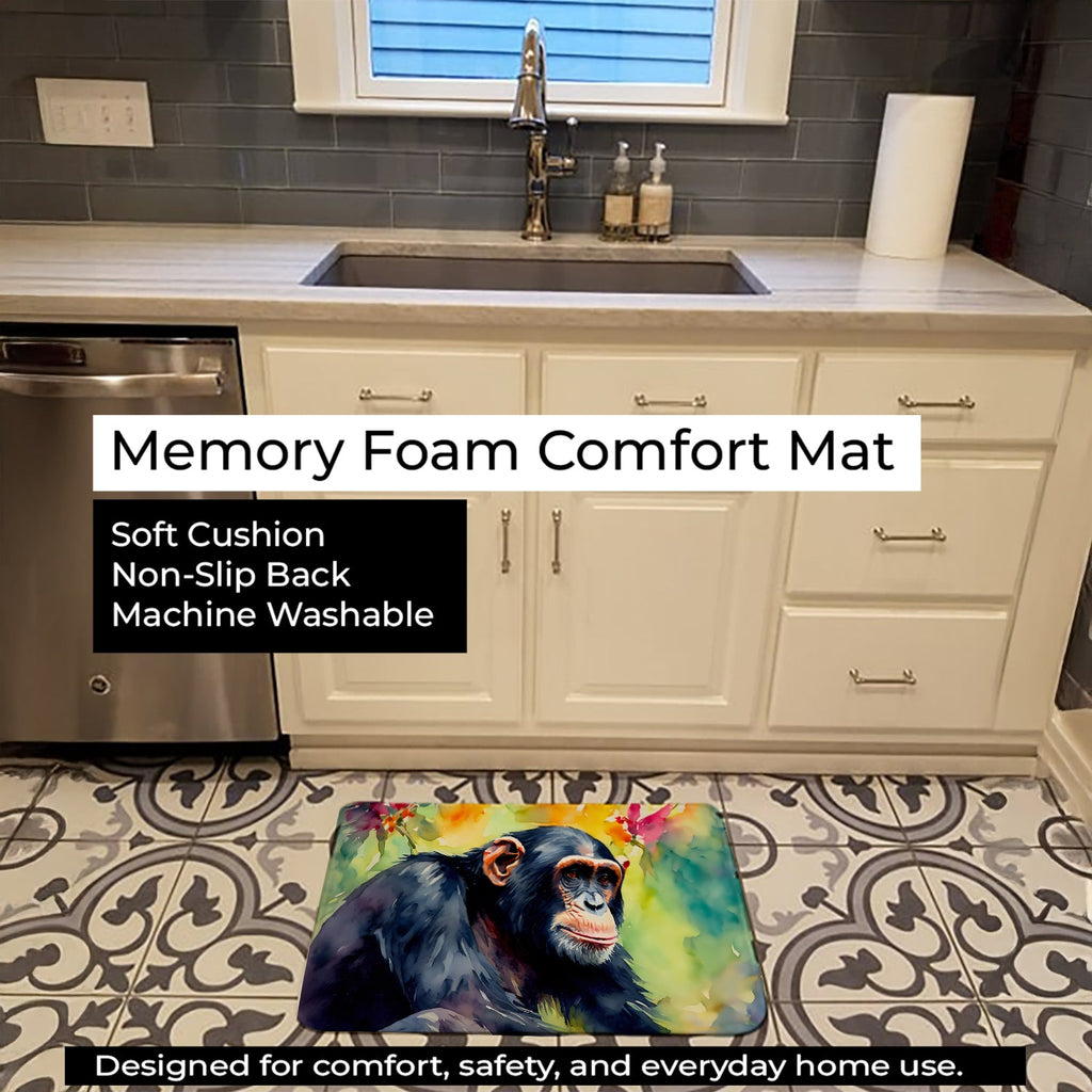 Chimpanzee Memory Foam Kitchen Mat Machine Washable Anti-Fatigue Cushion Comfort Bath or Kitchen Rug