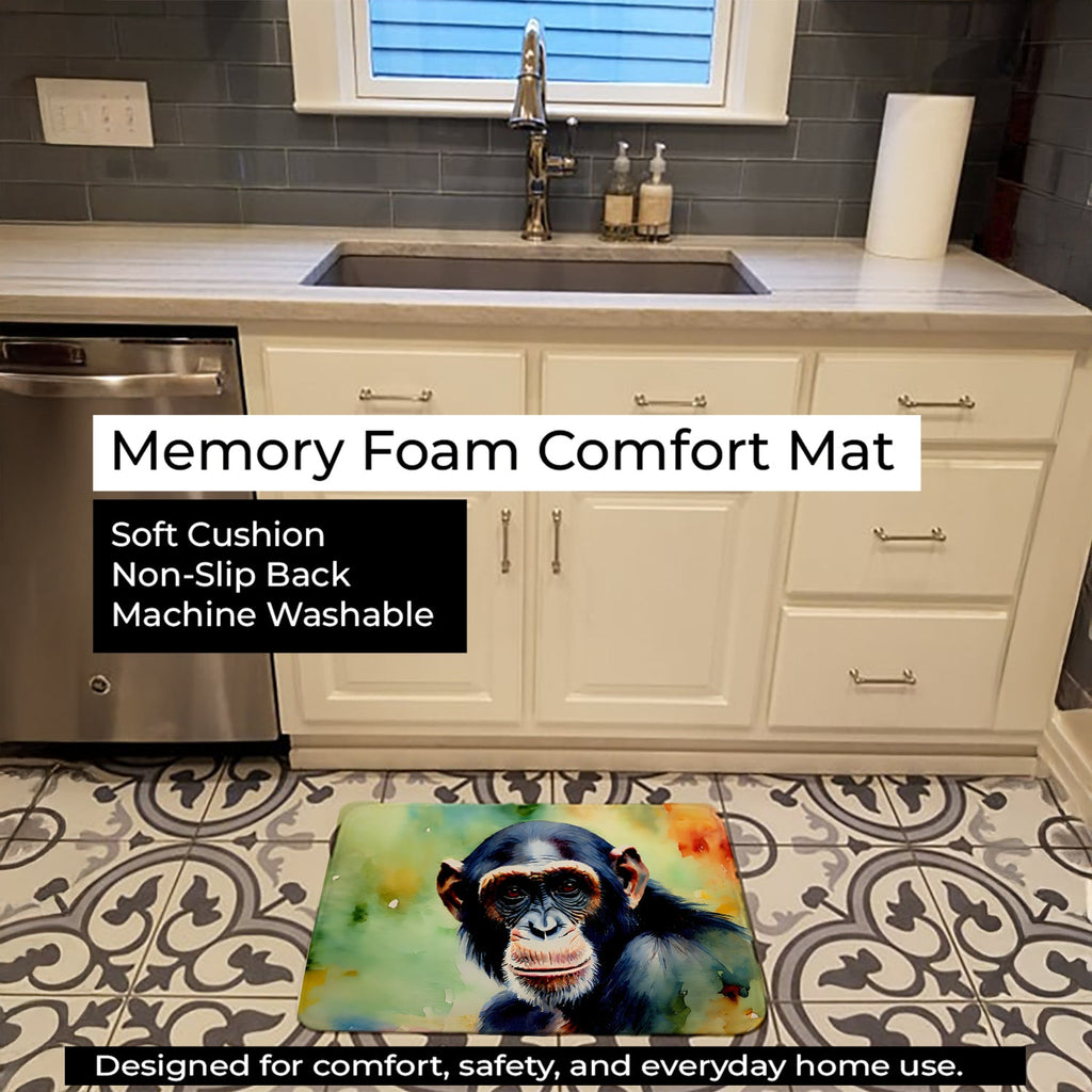 Chimpanzee Memory Foam Kitchen Mat Machine Washable Anti-Fatigue Cushion Comfort Bath or Kitchen Rug