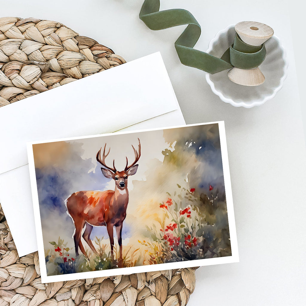 Deer Greeting Cards Pack of 8 Blank Cards with Envelopes Whimsical A7 Size 5x7