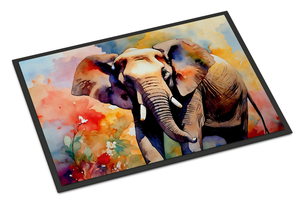 Elephant Doormat Indoor Outdoor 24H X 36W Front Door Mat Rugs for Entryway, Non Slip Washable Low Pile,