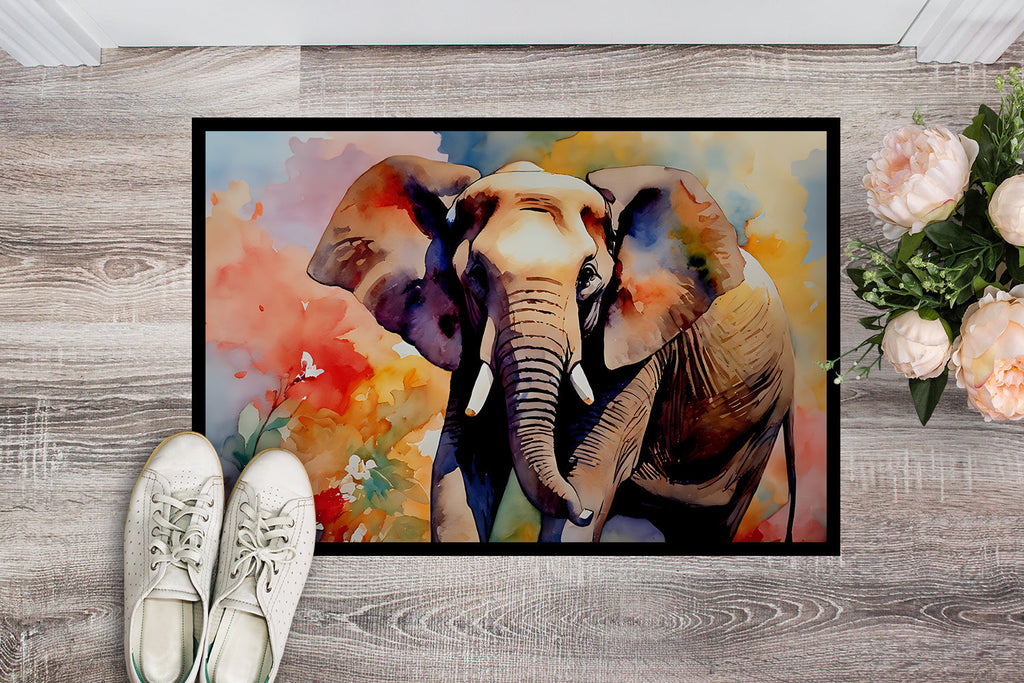 Elephant Doormat Indoor Outdoor 24H X 36W Front Door Mat Rugs for Entryway, Non Slip Washable Low Pile,