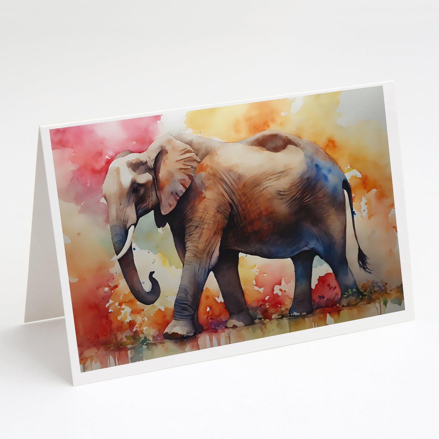 Elephant Greeting Cards Pack of 8 Blank Cards with Envelopes Whimsical A7 Size 5x7