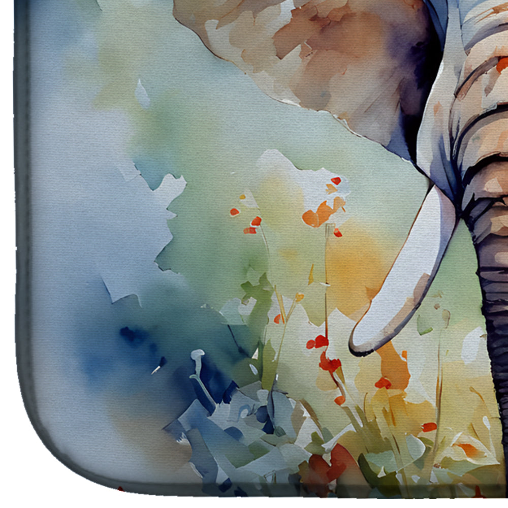 Elephant Dish Drying Mat Absorbent Dish Drying Mat Pad for Kitchen Counter Dish Drainer Mat for Countertop, 14 x 21", Multicolor