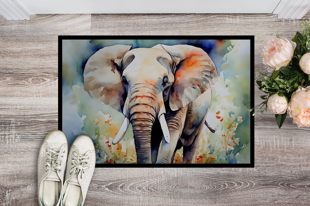 Elephant Doormat Indoor Outdoor 24H X 36W Front Door Mat Rugs for Entryway, Non Slip Washable Low Pile,