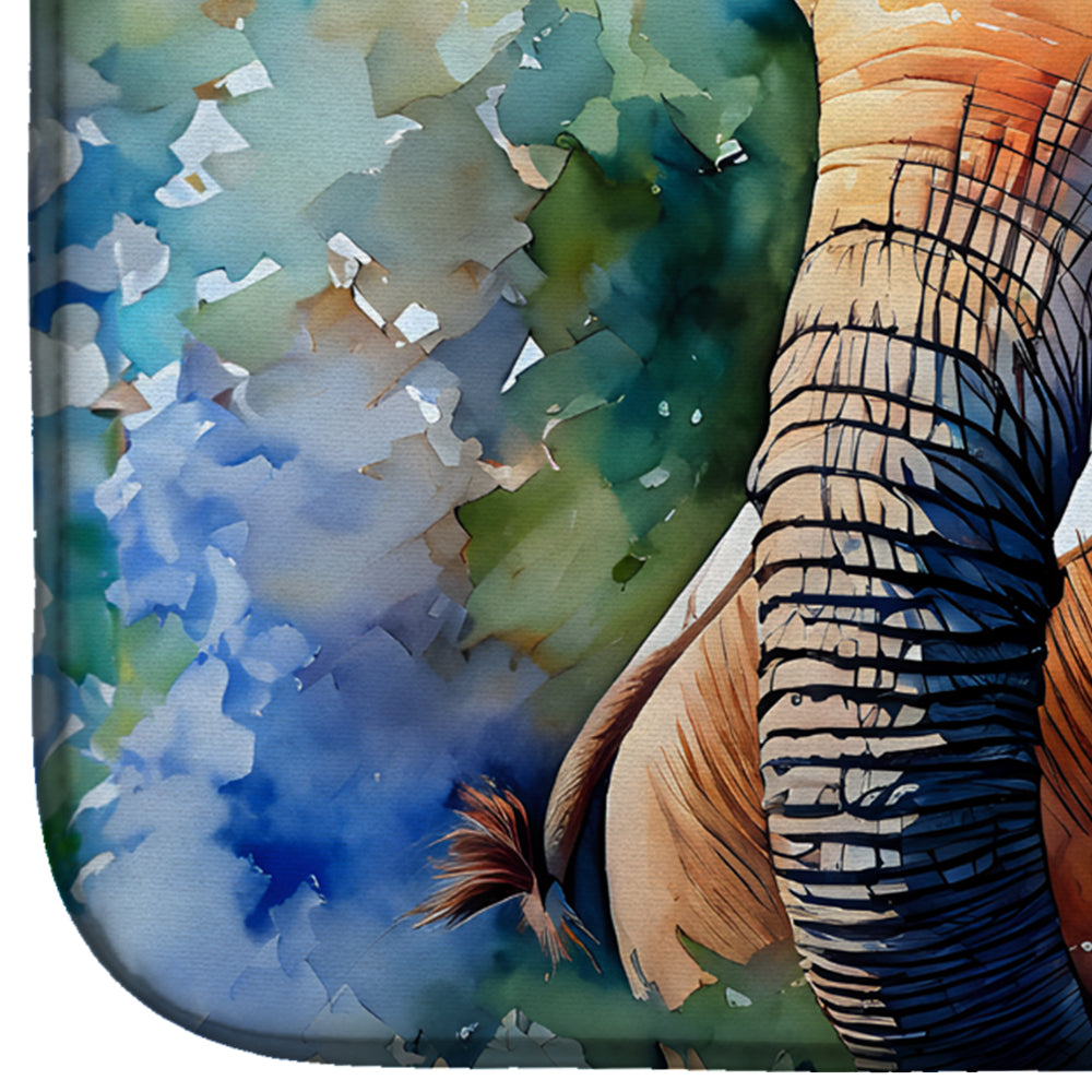 Elephant Dish Drying Mat Absorbent Dish Drying Mat Pad for Kitchen Counter Dish Drainer Mat for Countertop, 14 x 21", Multicolor