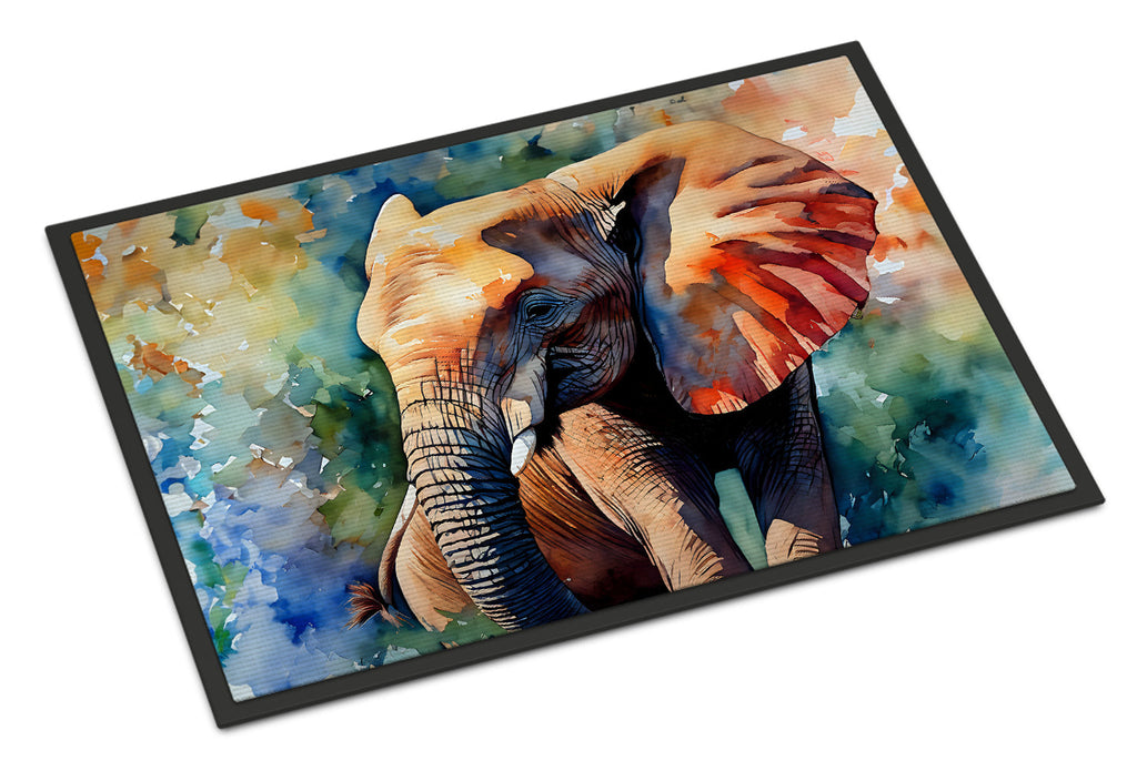 Elephant Doormat Indoor Outdoor 24H X 36W Front Door Mat Rugs for Entryway, Non Slip Washable Low Pile,