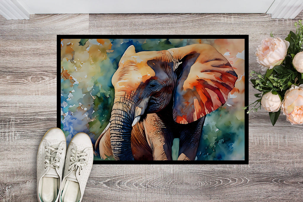 Elephant Doormat Indoor Outdoor 24H X 36W Front Door Mat Rugs for Entryway, Non Slip Washable Low Pile,