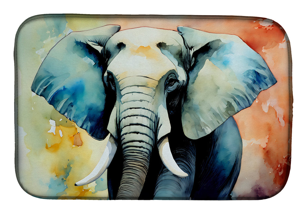 Elephant Dish Drying Mat Absorbent Dish Drying Mat Pad for Kitchen Counter Dish Drainer Mat for Countertop, 14 x 21", Multicolor