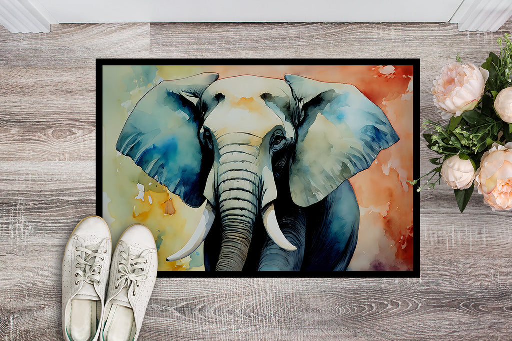 Elephant Doormat Indoor Outdoor 24H X 36W Front Door Mat Rugs for Entryway, Non Slip Washable Low Pile,