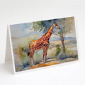 Giraffe Greeting Cards Pack of 8 Blank Cards with Envelopes Whimsical A7 Size 5x7