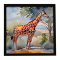 Giraffe Framed Metal Print Bathroom, Kitchen, Office, Home Decor Wall Art Ready to Hang, Square, 8X8