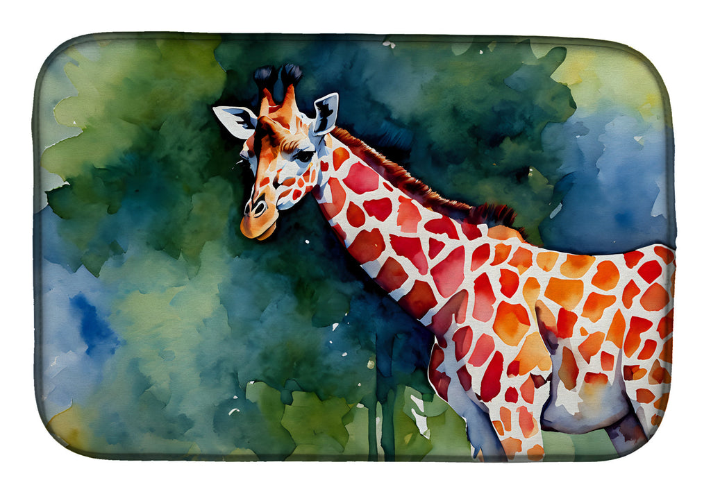 Giraffe Dish Drying Mat Absorbent Dish Drying Mat Pad for Kitchen Counter Dish Drainer Mat for Countertop, 14 x 21", Multicolor