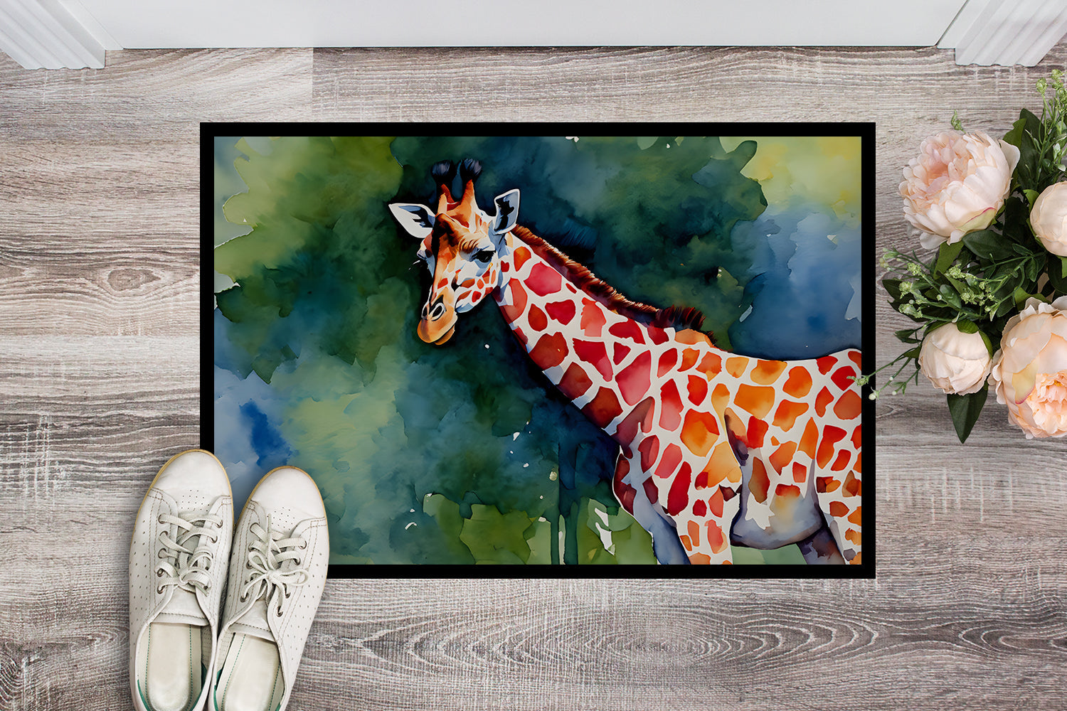 Giraffe Doormat Indoor Outdoor 18H X 27W Front Door Mat Rugs for Entryway, Non Slip Washable