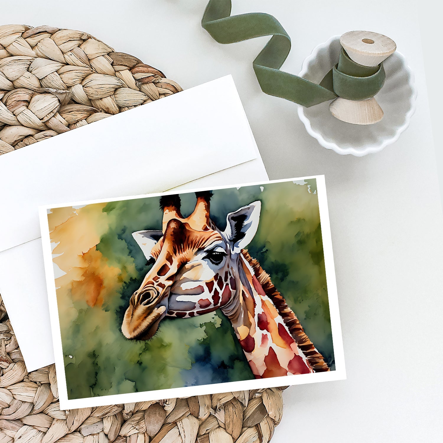Giraffe Greeting Cards Pack of 8 Blank Cards with Envelopes Whimsical A7 Size 5x7